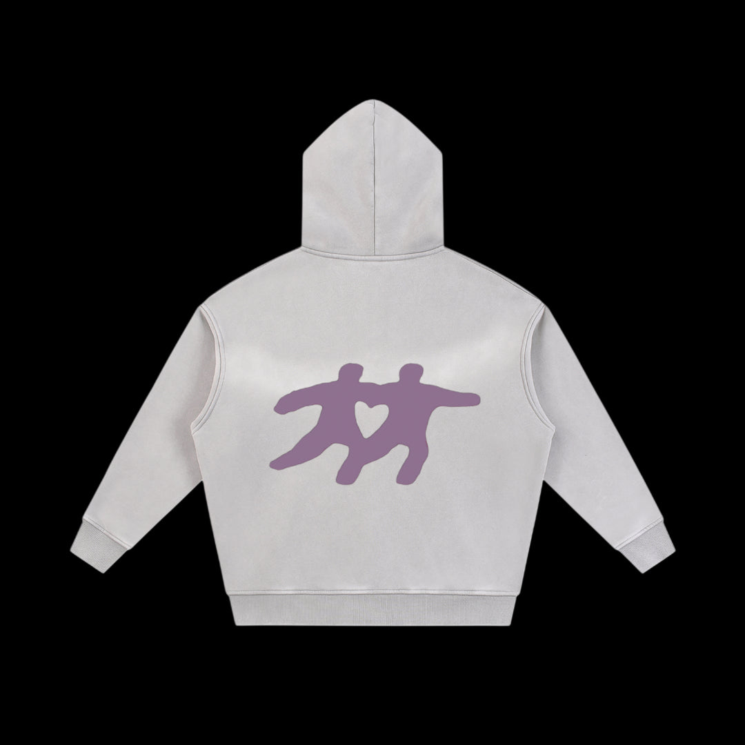 "Requited Love" Sunfaded Zip Up (Light Purple)
